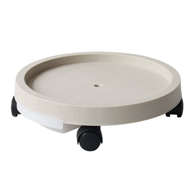 ZheElen Soucoupe de Plante Support Roulant avec Roues 4 Multifonction pour Patio Jardin Beige 24.4cm Beige 29.3cm