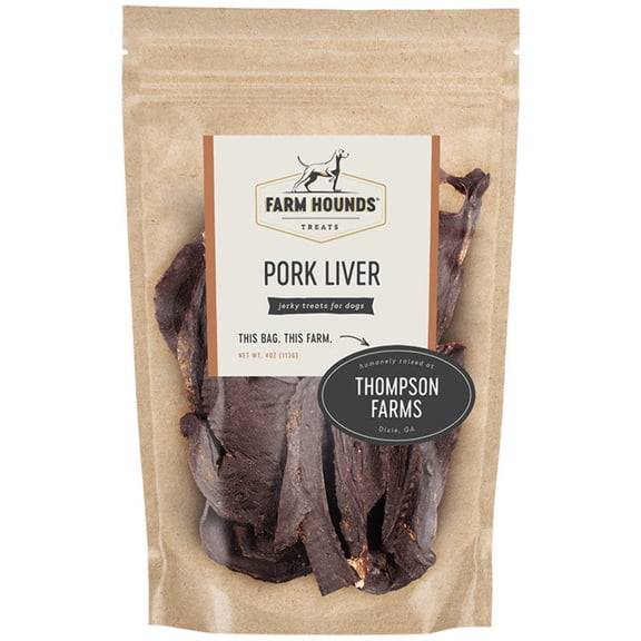Farm Hounds Pork Liver, Humanely Raised, No Fillers, Healthy Dehydrated Treats Made in USA