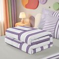 thumbnail image 5 of Erosebridal Mid-Century Line Pattern Zipper Full Size Comforter Sets with Fitted Sheet and 2 Pillowcases,Aesthetic Lines Zipper Bedding Set,Light Gray Reversible,4 Pieces, 5 of 7