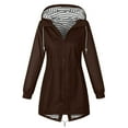 thumbnail image 7 of Wensltd Women Fall Long Sleeve Tops with Zippers Plus Size Hooded Outdoor Windproof Coats, 7 of 7