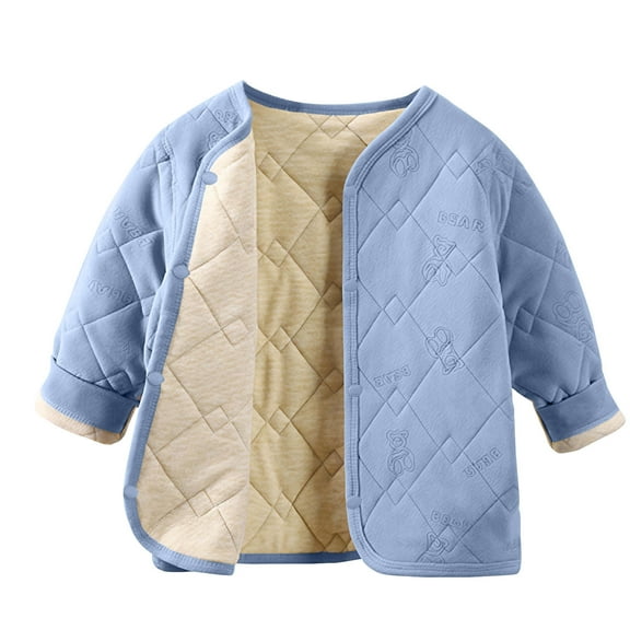 Cethrio Boys Thermal Jackets Size 14-16, Long Sleeve Casual Soft Lightweight Fall Winter Outerwear Blue