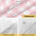 thumbnail image 4 of Pink Buffalo Plaid No Hook Shower Curtain with Snap in Liner, Farmhouse Pink White Checkered Double-Layer Waterproof Fabric Shower Curtains for Bathroom Hotel Bathtub, Mesh Top & Long 72"x84", 4 of 9
