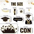 thumbnail image 3 of 193pcs Graduation Window Sticker Clings Removable Grad Window Decorations Cap Diploma Window Decals Grad Congratulations Party Decor Supplies for School Home Office, 8 Sheets, Gold Black, 3 of 7
