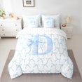 thumbnail image 2 of Erosebridal Initial Letter Bedding Sets King Size,Monogrammed Bowknot Bed in a Bag King size,Kawaii Decoration,Reversible,Ultra Soft,7 Pieces, 2 of 5