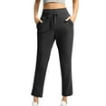 thumbnail image 5 of Women's High Waisted Lounge Pants Comfy Soft Straight Leg Slacks Casual Solid Color Athletic Workout Trousers, 5 of 9