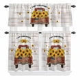 thumbnail image 2 of Kitchen Window Curtains Valance and Tier Set, Farm Sunflower Red Truck Wood Rod Pocket Tier Curtain Valance Set, Vintage Rustic Wooden Plank Light Filtering Cafe Curtains for Bedroom Living Room, 2 of 9