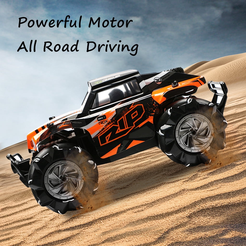 ​1:14 Scale 4WD Omni-Directional RC Drift Car - Mecanum Wheels for 360° Stunts, 25km/h & 100m Range (Surface Restrictions)​​ Orange