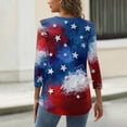 thumbnail image 5 of Women's 250th Anniversary Usa Shirt Independence Day Patriotic Star Print V-Neck Button 3/4 Sleeve July 4th, 5 of 5