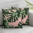 thumbnail image 3 of Acheng Palm Leaves with Lush Branches and Leaves Tropical Jungle Palm Leaves Short Plush Pillowcase Cover Set of 2 White, 3 of 7