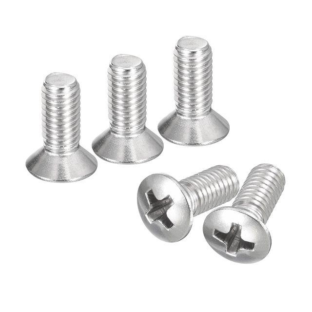 Unique Bargains M5x12mm Oval Head Phillips Machine Screws, 50 Pack 304 Stainless Steel Slightly Raised Countersunk Head Screws