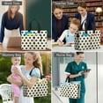 thumbnail image 6 of Canvas Tote Bag for Women with Compartments, Large Black Polka Dot Teacher Student Shoulder Bag Nurse Purses Crossbody Bags Work Laptop Book Bag Satchels Handbags, 6 of 6
