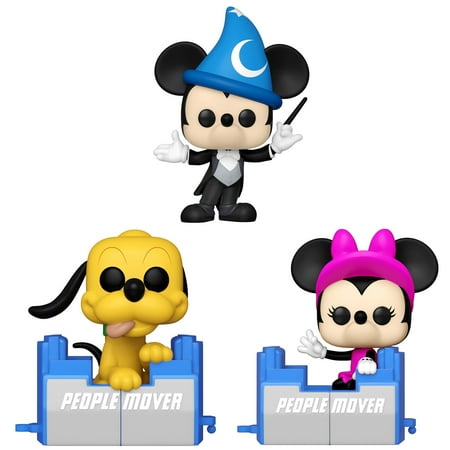 Funko POP! Disney: Walt Disney World 50th Anniversary Collectors Set - 3 Figure Set Includes: People Mover Minnie  People Mover Pluto  Philharmagic Mickey