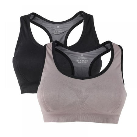 

Xmarks Women Racerback Sports Bras High Impact Workout Gym Activewear Bra Black+Gray