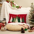 thumbnail image 2 of Christmas Pillow Cover 12X20 Inch Watercolor Christmas Tree Stars Decoration Holiday Farmhouse Winter Pillow Case for Sofa Couch Decor（Red） AA231-12-N, 2 of 6