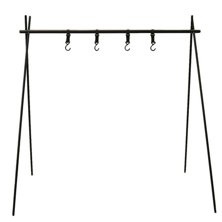 

1PC Outdoor Camping Tripod Multi-functional Camping Hanging Rack Picnic Clothing Storage Rack Portable Camping Organizing Shelf for Camping Use (Black Size L)