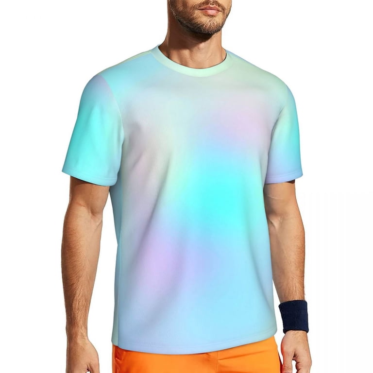 T Shirt For Men Pastel Tie Dye Pastel Rainbow Novelty Gym Short