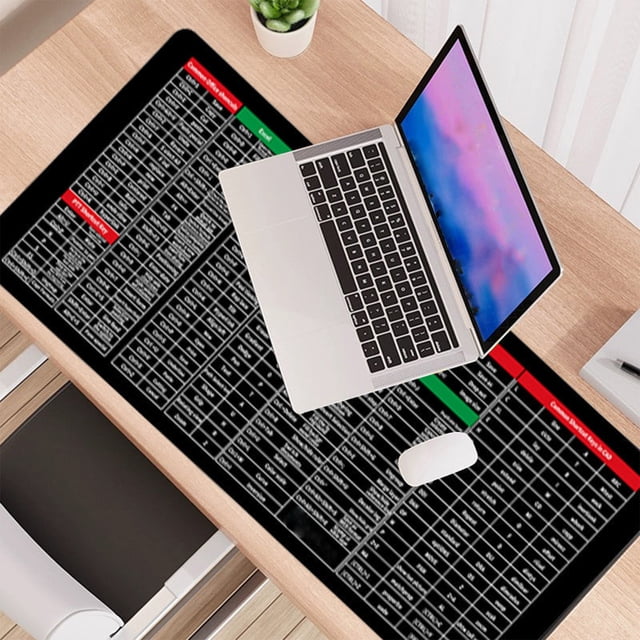 PEONAVET Mous Pad Mous Pad 800 * 300mm 2mm Thick English Shortcut Key Mousepad