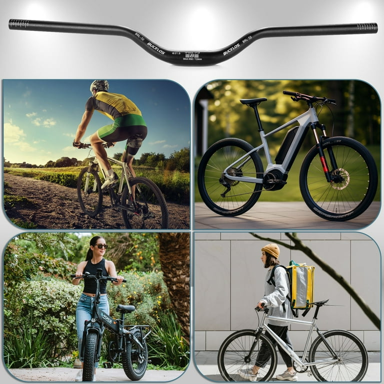 BUCKLOS Mountain Bike Handlebars 30/50/90mm Rise MTB Aluminum  Alloy Handlebar 720/780mm Extra Long Bicycle Handle Bars for E-Bike  Folding