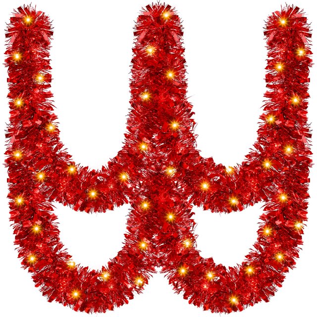 Guirnalda con diseño de árbol de Navidad, diseño Kingdder, preiluminada, con luces, 5 m