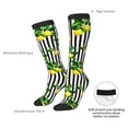 thumbnail image 4 of Honeii Lemons on Striped Print Long Socks,Novelty Design Socks Gift for Men and Women,Crew Socks,Calf Socks, 4 of 6