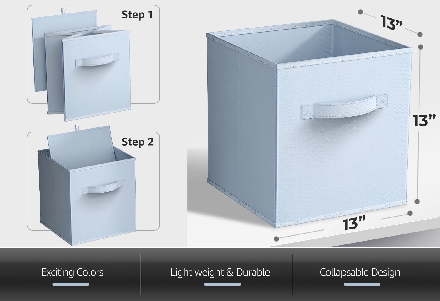 Sorbus Sorbus Foldable Fabric Storage Bin Closet Organizer, Blue Green Yellow, 6 Pack