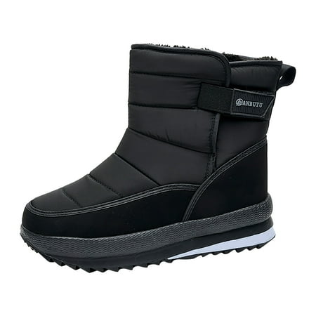 

Qufokar Walking Shoes For Men Leather Size 8 Mens Snow Boots New Men Snow Boots Plush New Warm Ankle Boots For Women Winter Boots Waterproof Female Winter Couple Shoes Booties