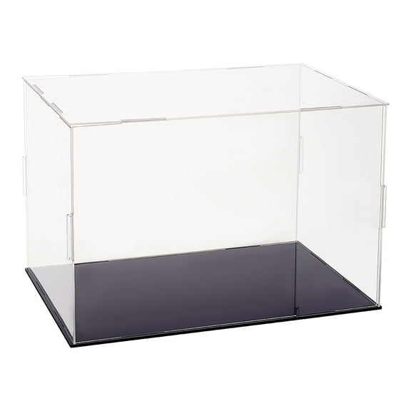Transparent Plastic Minifigure Display Cases Dustproof Action Figure Display Box with Black Base for Models Building Blocks Doll Display Holders White 31x21x20.5cm