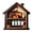 A004- D, variant on Halloween Decor, Vintage Halloween Decor, Spooky Home Decor, Shelf Decorations, 1Pc Haunted House Shaped Wooden Tabletop Decor 5.12X5.91 In, Features Ghost, Jack-O-Lantern and Bat