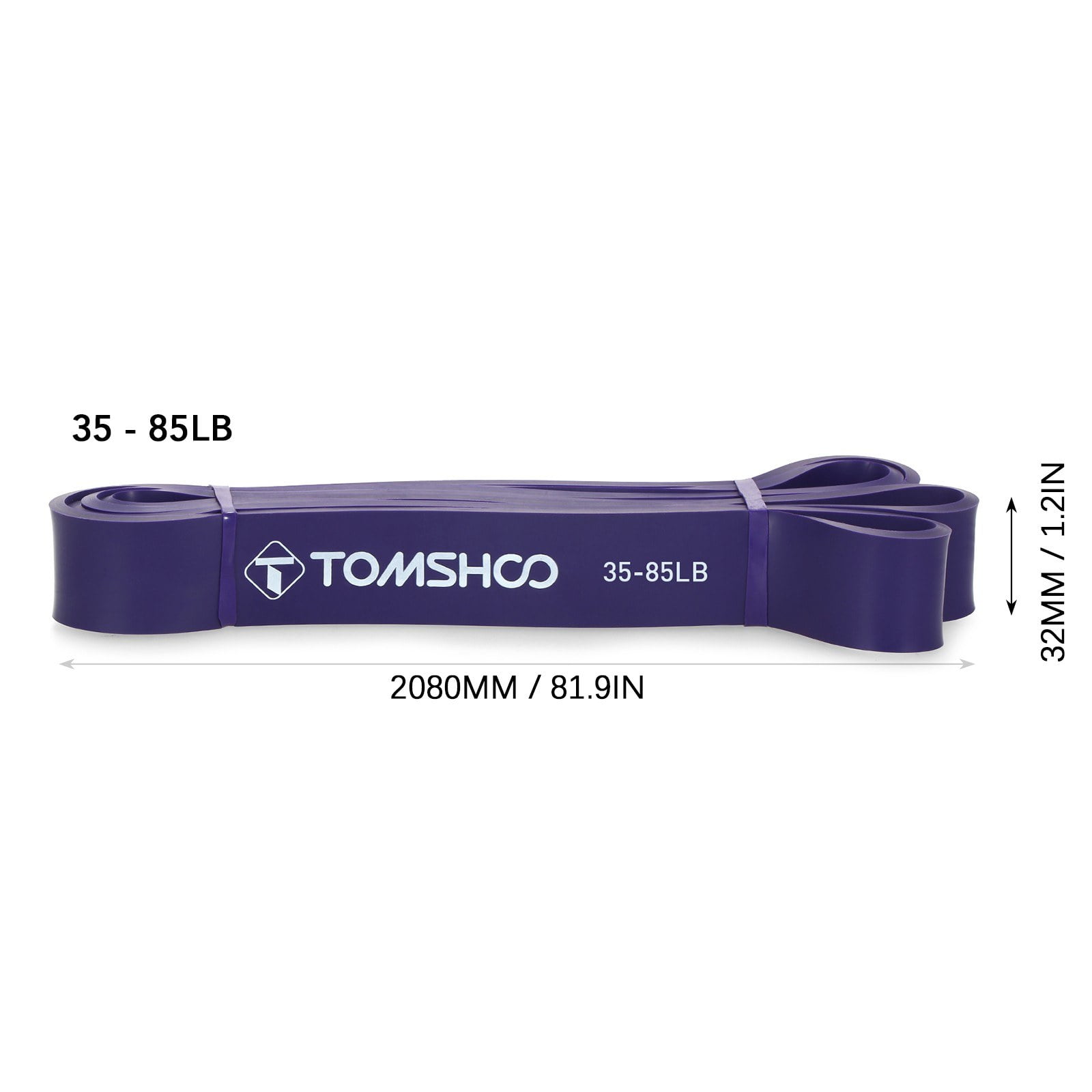 TOMSHOO Resistance Loop Band for Powerlifting with Carry Bag