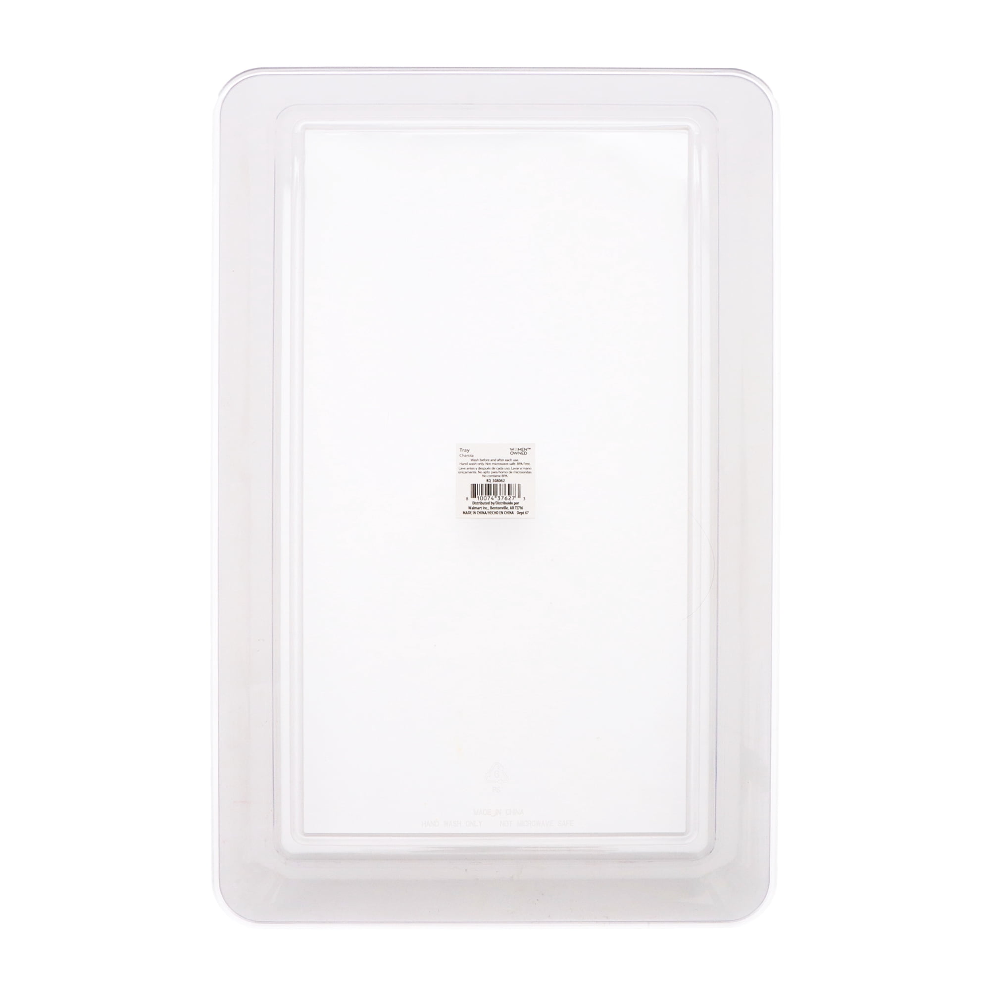 Way To Celebrate Clear Plastic Rectangular Food Tray, 18 in