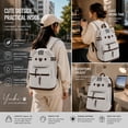 thumbnail image 3 of RVOV Cute Cat Ear Backpack for Women, Lightweight Kawaii Travel Daypack with Multi Pockets, Casual School Backpack , 12L Nylon Bag for Commute, 3 of 7
