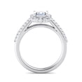 thumbnail image 3 of Silvago Jewelry 1.7 Ct Cushion Cut Moissanite Solitaire Engagement Ring - Floral Accents in 14K White Gold Plated Jewelry for Wedding Celebrations, 3 of 3