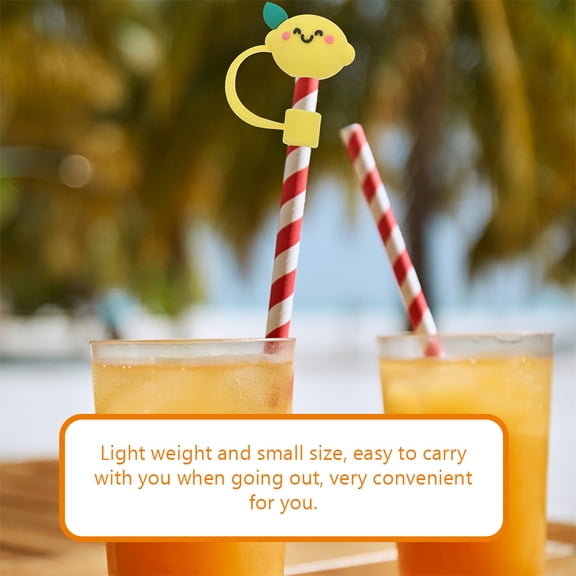 OUNONA Silicone Straw Caps Assorted Color Easy Carry for Outdoor Activities 8Pcs