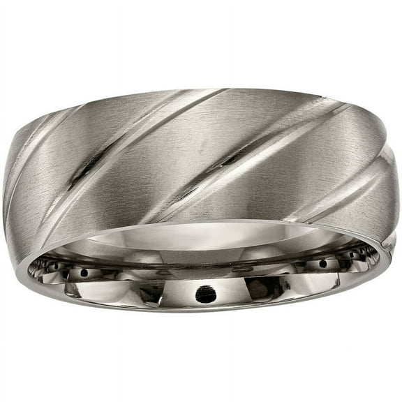 Titanium Swirl Design 8mm Satin Band