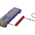 thumbnail image 3 of HXSJ USB to Type-C Keyboard Coiled Cable Detachable Mechanical Keyboard Coiled Cable with Metal Aviation Connector Nylon Red, 3 of 9