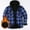 Blue, variant on cllios Men's Sherpa Lined Flannel Shirt Jackets Clearance Sales,Winter Thick Warm Coat Drawstring Long Sleeve Plaid Hooded Jacket Casual Snap Front Fleece Jacket