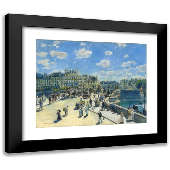 Pierre-Auguste Renoir 14x12 Black Modern Framed Museum Art Print Titled - Pont Neuf, Paris (1872)
