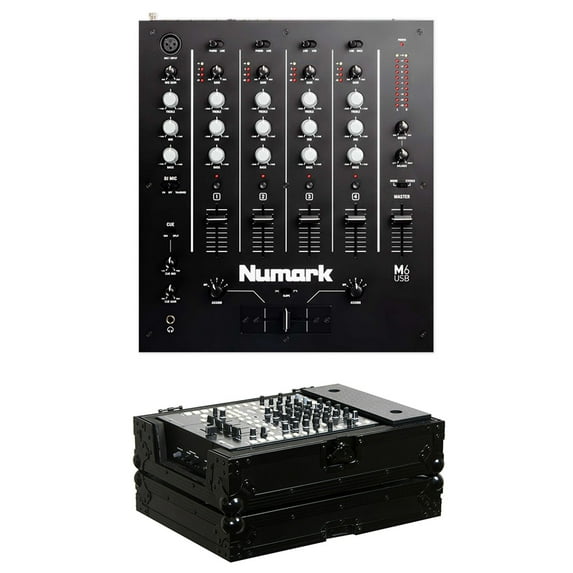 Numark M6 USB 4-Channel Pro DJ Mixer w/ USB Interface + Hard Flight Case M6USB