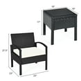 thumbnail image 6 of Costway 3PCS Patio Rattan Furniture Set Coffee Table & Chairs Set with Seat Cushions Garden, 6 of 12