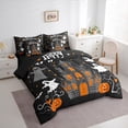 thumbnail image 3 of jejeloiu Spooky Castle Twin Bedding Sets 7-Piece,Happy Halloween Bedding Comforter Set,Cute Ghost Pumpkin Sheet Sets For Child,Microfiber Bedroom Decor Reversible, 3 of 8