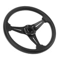 thumbnail image 1 of Universal 14in Car Racing PU Leather Steering Wheel for 6 Hole Hub Adapter, 1 of 7