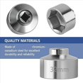 thumbnail image 3 of 2pcs 32mm Socket-Oil Filter Wrench Tool,Steel Quickly Oil Filter Removal Tool,3/8Inch Drive Oil Filter Socket Tool,2 x Socket-Oil Filter Wrench,Silver, 3 of 6