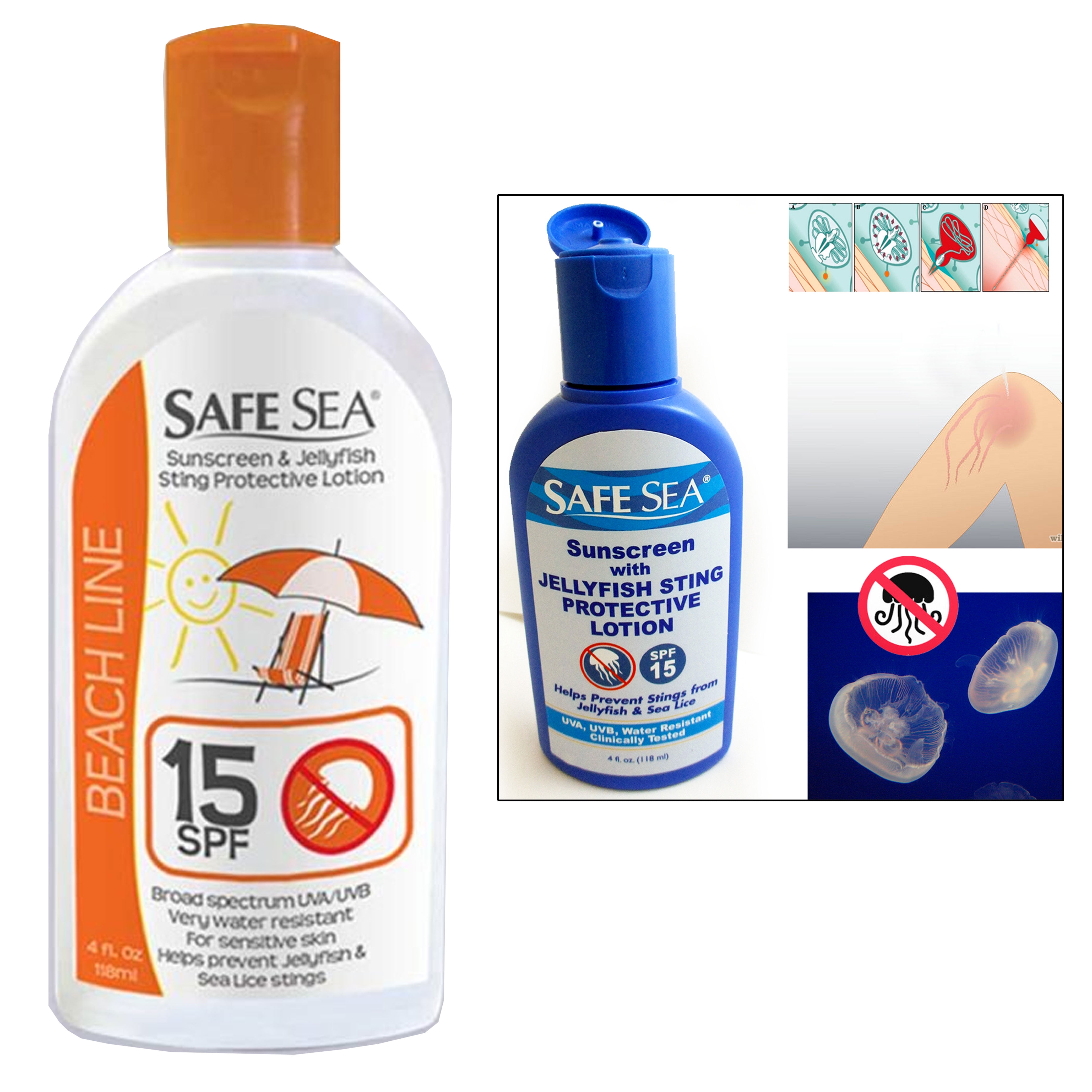 Safe Sea Sunscreen Jellyfish Sting Protection SPF15 Prevent Sting - Walmart.com