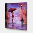 thumbnail image 3 of Designart ' The Girl With The Umbrella Walking In The Rain I ' French Country Canvas Wall Art Print, 3 of 4