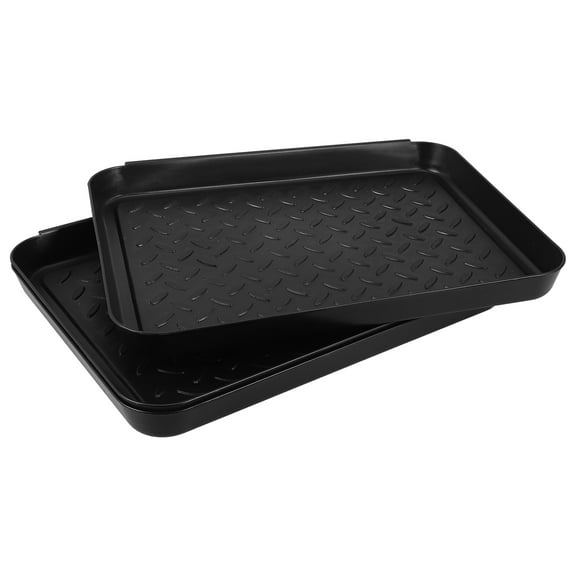 Clispeed Nonslip Waterproof Plastic Shoe Tray Black Multipurpose 3Pcs