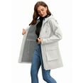 thumbnail image 4 of Women Waterproof Softshell Jackets Warm Fleece Lined Coats with Hood Long Rain Jacket White Gray XXXL, 4 of 8