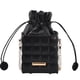 thumbnail image 1 of Retro Mujer PU Checker Cordón Crossbody Bolso Cadena Cubo Bolso (Negro), 1 of 6