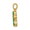 thumbnail image 2 of Auriga 10K Yellow Gold Emerald and Diamond Cross Pendant for Women (L-17.5mm, W-8.7mm), 2 of 6