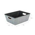 thumbnail image 5 of Simplify Herringbone Grommet Shelf Tote Basket in Gray, 5 of 6