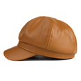 thumbnail image 4 of Minzimin Womens PU Leather Newsboy Cap 8 Panel Paperboy Newsie Cap Bakerboy Beret Cabbie Hat, 4 of 7